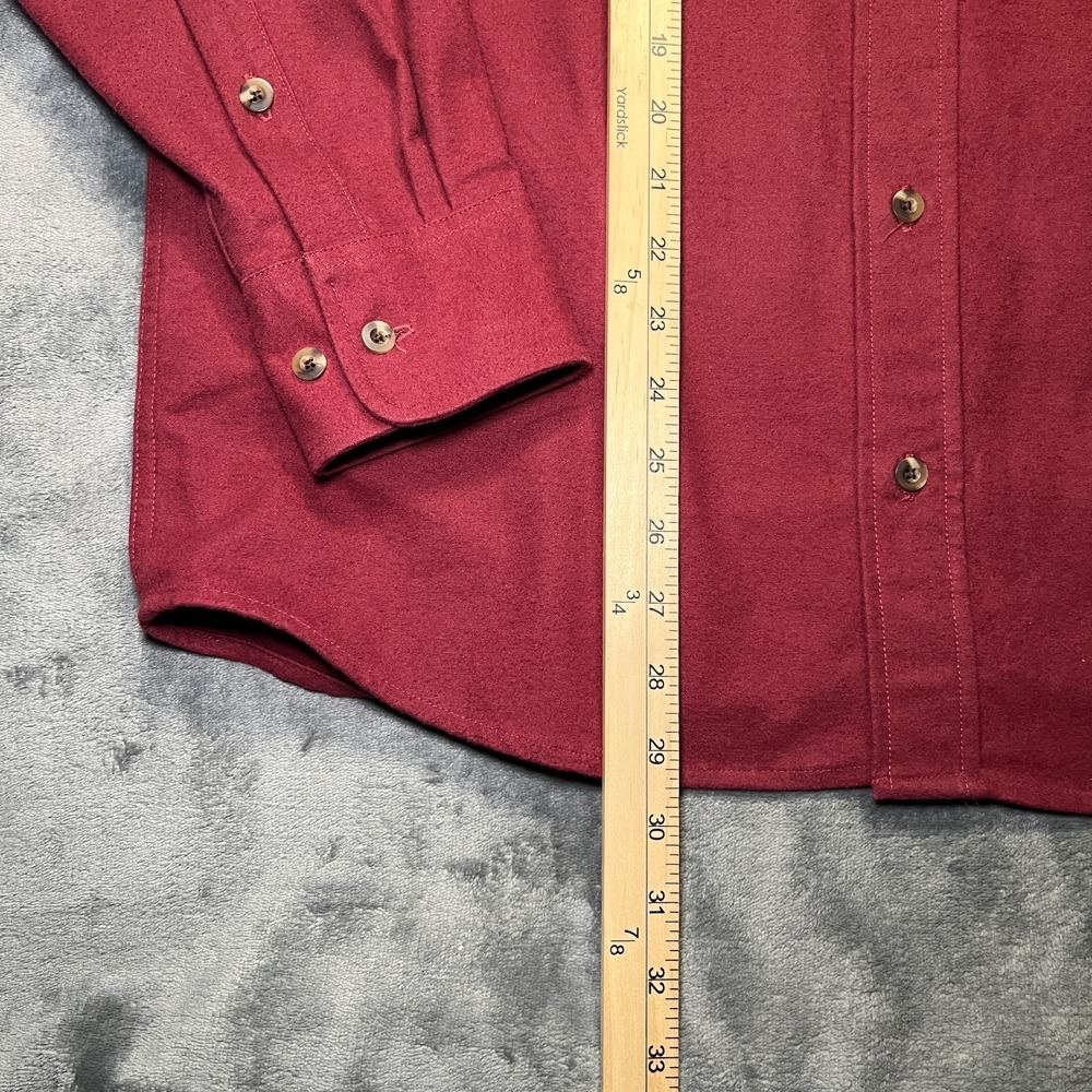 Vintage Cabela's Shirt Mens Medium Deerskin Soft Chamois Flannel Heavyweight Red - Picture 4 of 7